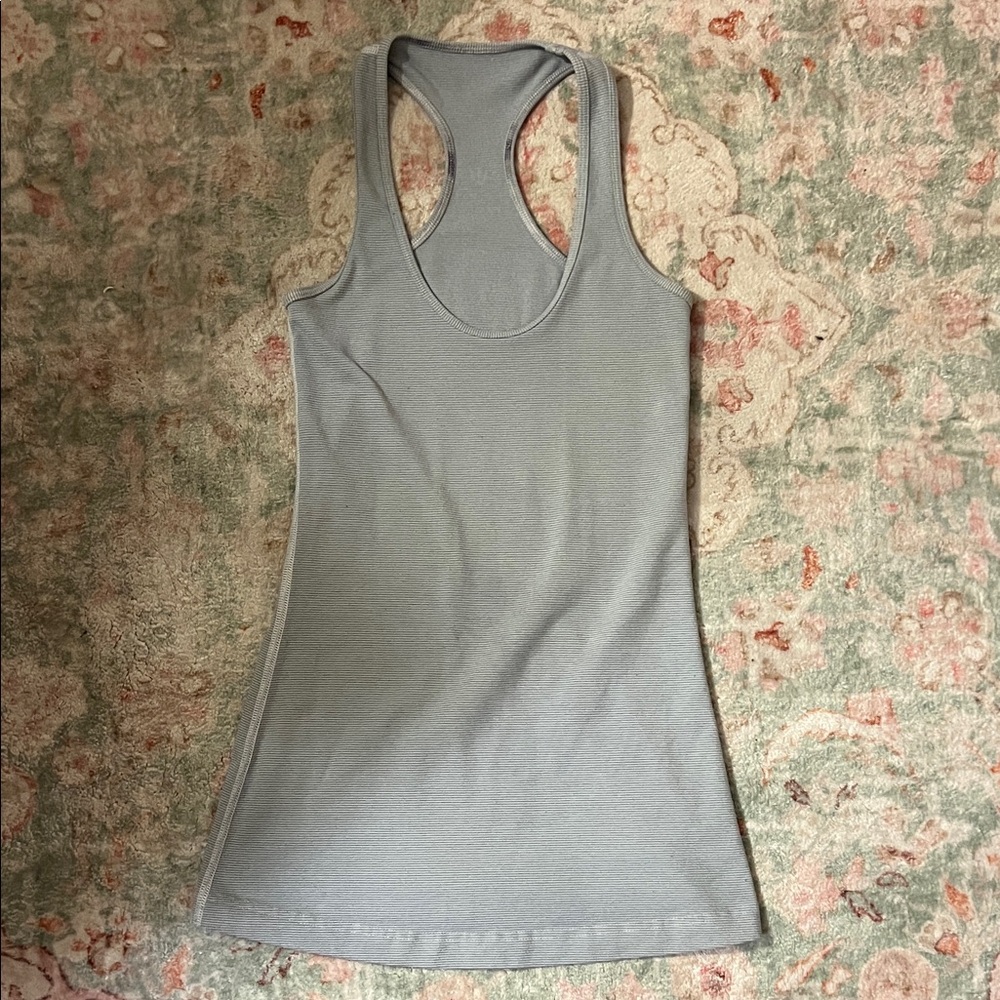 Lululemon Gray and white striped Tank Top